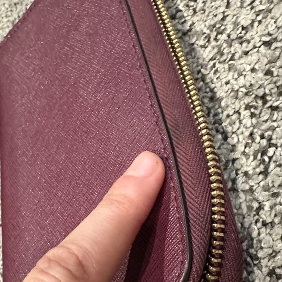 Michael Kors Burgundy Wristlet with Gold Accents - Picture 8 of 8